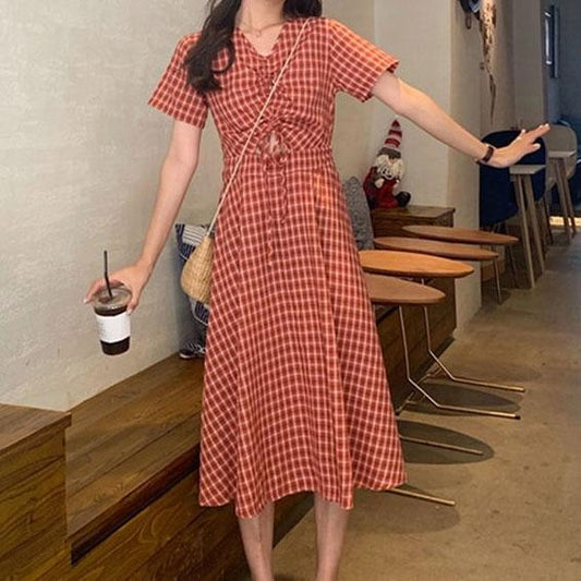 Female Casual Vintage Super Fairy Vacation Sweet Dress Slim Elegant Minority Little Fresh Holiday Dress