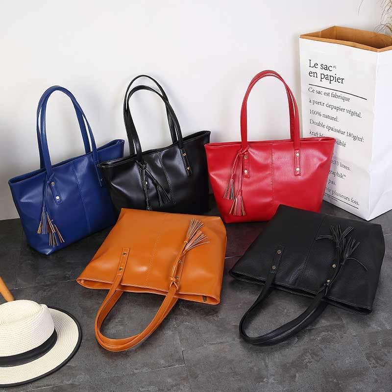 Women's Large-capacity Leather Texture Fashion and Convenient Shoulder Bag Portable Diagonal Bag
