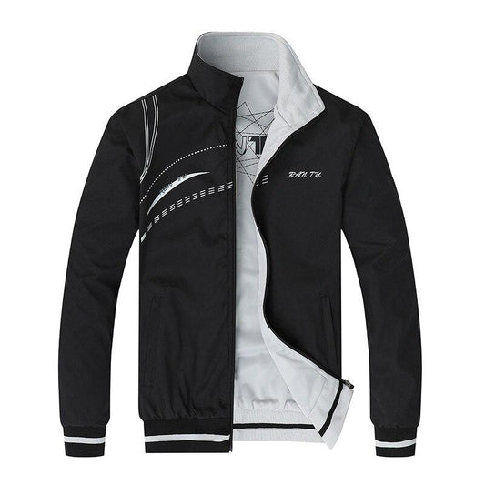Men's Jacket Spring Autumn Sports Clothes Collar Sportswear Double Side Wear Coats Male Tracksuit