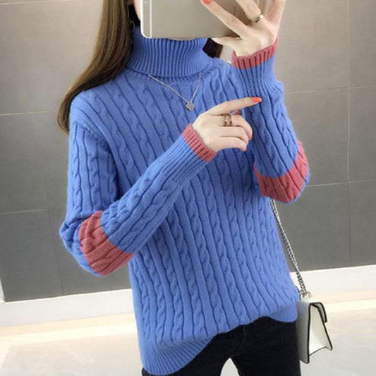 Autumn and Winter Thick Warm Sweater Loose Fashion Bottoming Shirt Casual Simple Women's Top