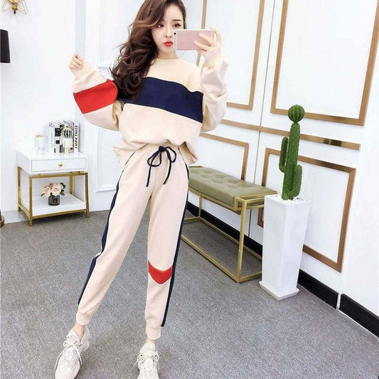2pcs/set Casual Tracksuit Two Piece Set Women Tops and Pants Outfits Women Sweatpants Set Women Pullover