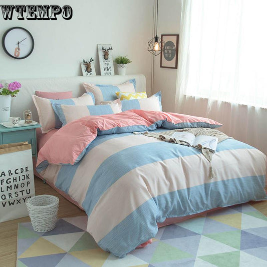 4pcs Bedding Sleep Set Quilt Duvet Cover Pillowcase Comfortable Bedroom Supplies