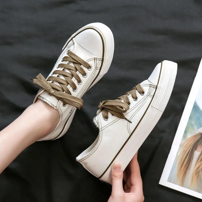 Women's Canvas Shoes Student White Shoes Korean Style Flat Shoes Breathable Sneakers Casual Shoes for Girls