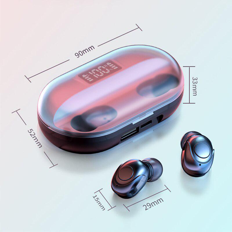 Display TWS Headphone Wireless Bluetooth Earphone 5.0 8D HiFi Stereo Earbuds 2200mAh Charging Case