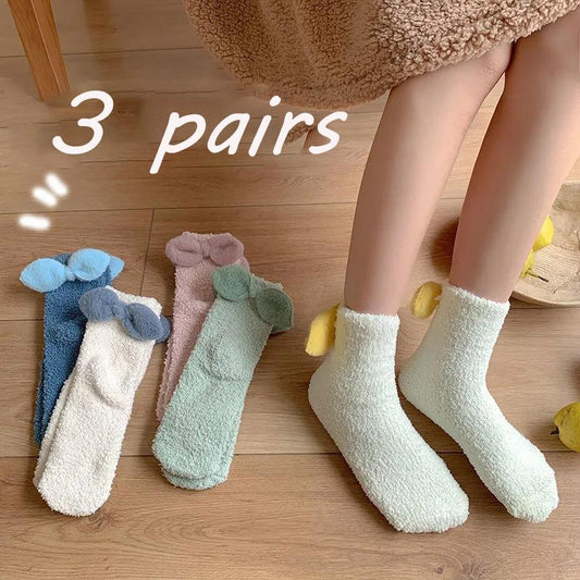 Autumn and Winter Mink Velvet Socks Plus Velvet Thick Warm Floor Socks Women's Coral Velvet Home Sleep Socks