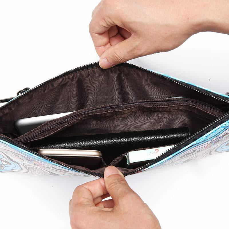 Business Briefcase Men Personality PU Leather Zipper Waterproof Handbag Ipad Bags Clutch Bag