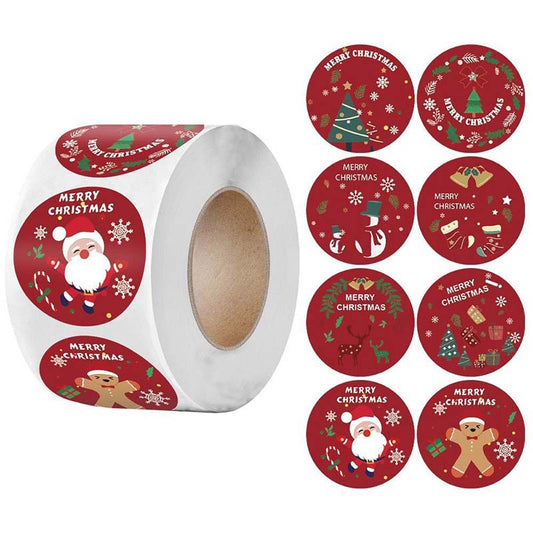 500 Christmas Stickers/roll Kindergarten Baby Bonus Stickers Students Decorate Christmas Gift Box Gift Stickers