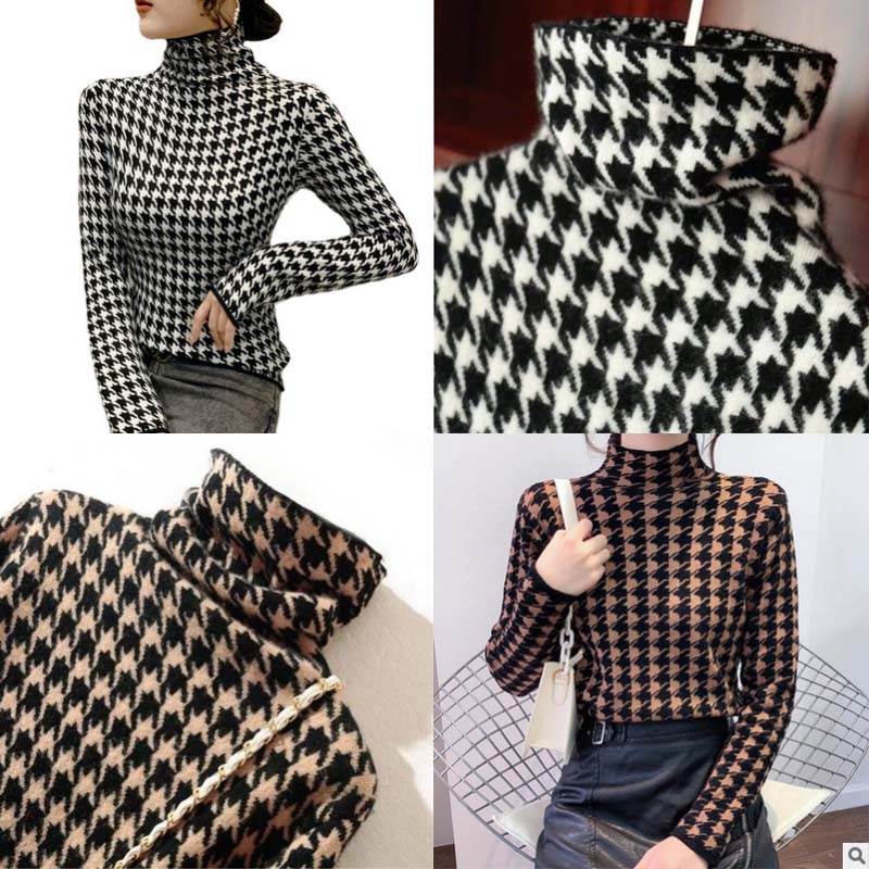 Retro Pile Collar Wild Padded Turtleneck Pullover Sweater Women's Self-cultivation Knit Bottoming Shirt