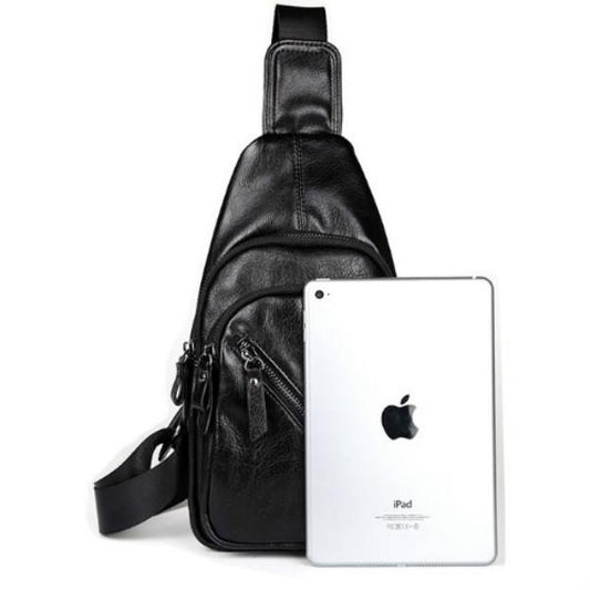 Casual Shoulder Bag Men Horse Leather Large Capacity Chest Bag Outdoor Riding Sports Messenger Bag