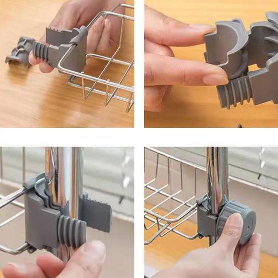 Faucet Rack Stainless Steel Kitchen Sink Storage Rack Retractable Rotatable Drain Rack Washbasin Sink Rag Basket