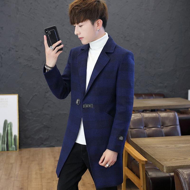 Large size Windbreaker Men's clothes Autumn And Winter Medium and long section Woolen coat