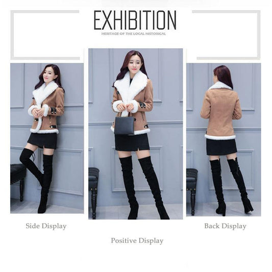 Autumn and Winter New Style Short Lamb Wool Coat Women's Corduroy Cotton-padded Coat Padded Coat Padded Coat