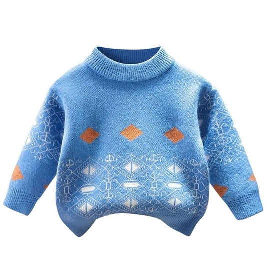 Boys and Girls Sweaters Autumn and Winter Mink Velvet Thickened Baby Pullover Sweater Knit Sweater Knitwear