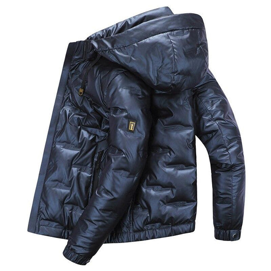 White Down Jacket Men's Thick Winter Hooded Warm Parka Coat Waterproof and Windproof
