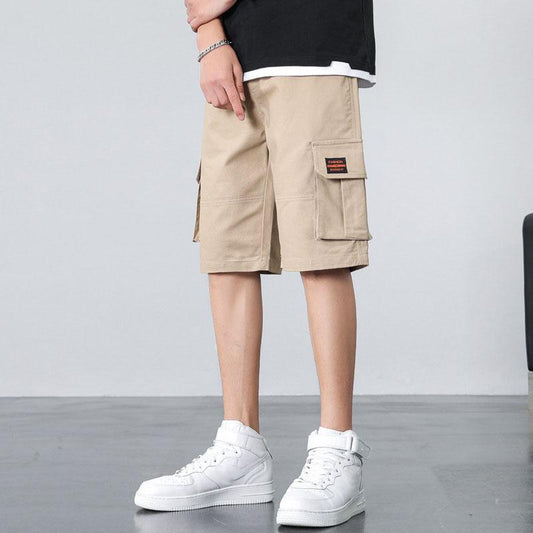Men's Thin Casual Pants Loose Sports Style Cargo Shorts Summer Breathable Cool Five Pants Beltless Comfortable Sports Shorts