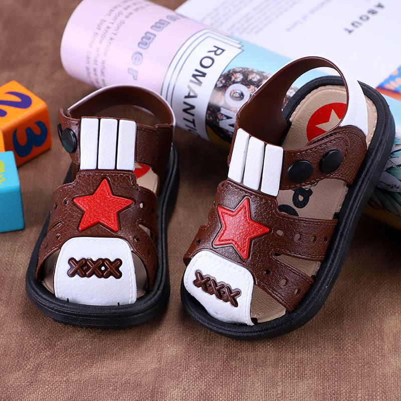 Baby's Summer Sandals Soft Soled Boys' Cute Cartoon Shoes Children's Antiskid and Kickproof Flat Shoes