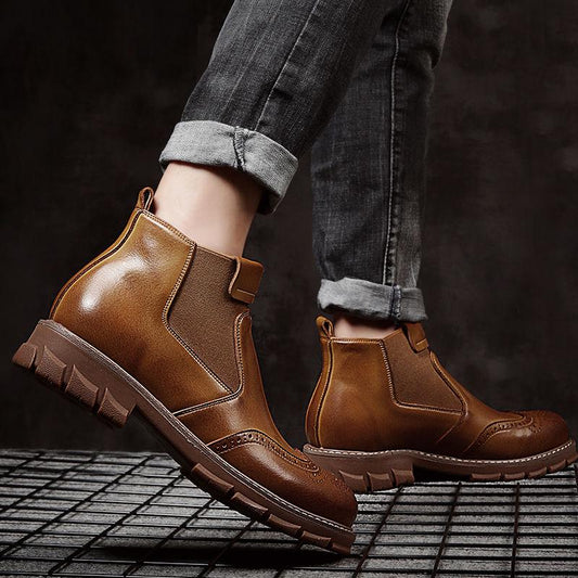 Chelsea Boots Men's Martin Boots Men's Leather Shoes Martin Boots Autumn and Winter Snow Boots