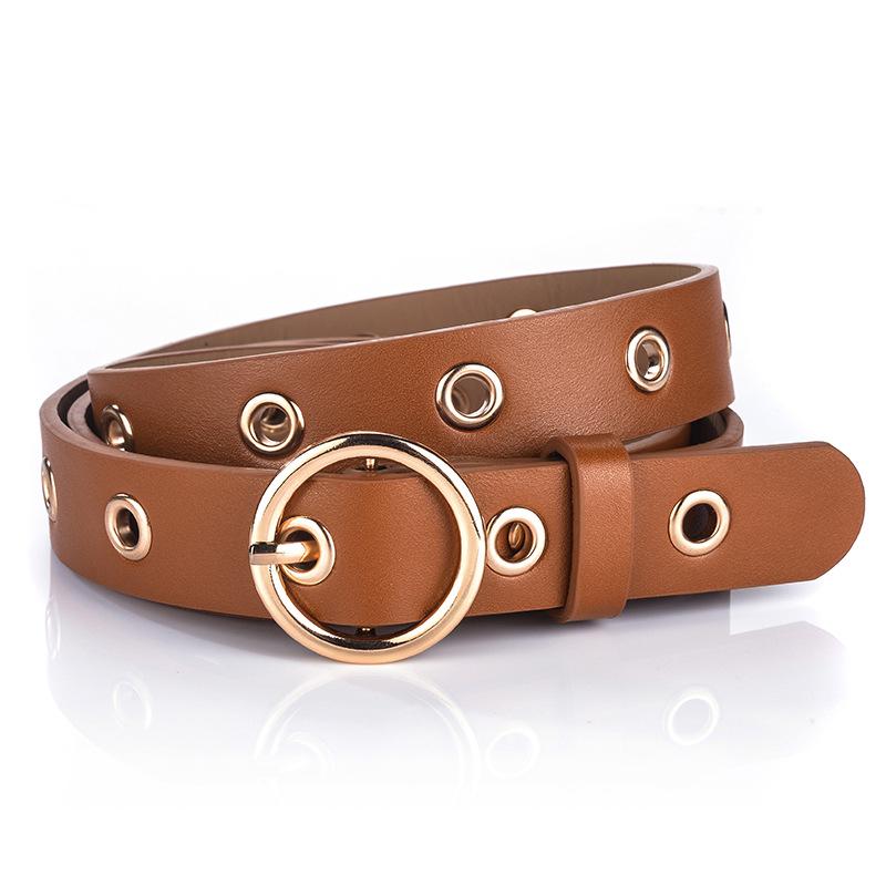 Women's Belt Simple and Fashionable All-hole Ring Belt Students All-match Casual Pin Buckle
