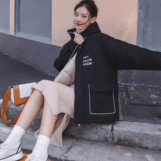 Winter Down Padded Jacket Women Fashion Trend Tooling Warm Small Thick Coat