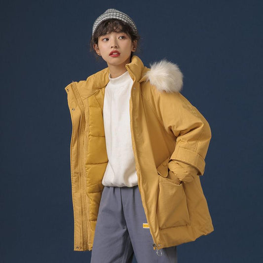 Cotton Jacket Women's Korean Version of Casual Cotton-padded Clothes Ins Bread Clothes Winter Hooded Loose Thick Coat