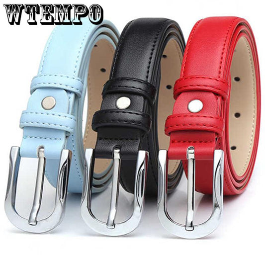 Belt female cowhide casual pin buckle belt female thin 2.5cm wide wild jeans belt