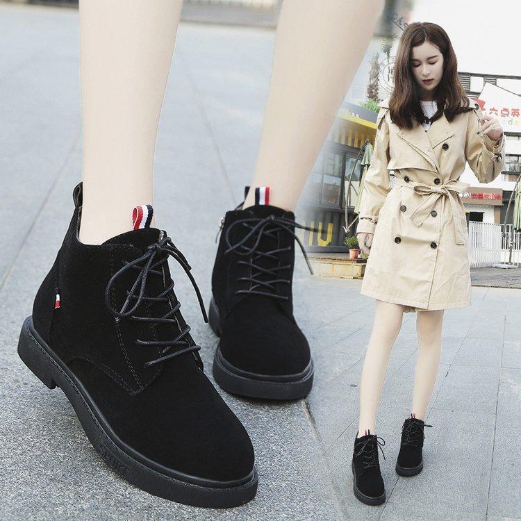 Martin Boots Woman Ankle Boots Lace-up Ladies Flat Shoes Vintage Women Boots Autumn Winter Shoes