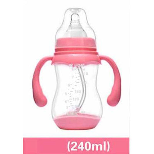 240ml Wide Mouth Baby Infant Kids Automatic Pipette Straw Pacifier Nipple Milk Feeding Bottle