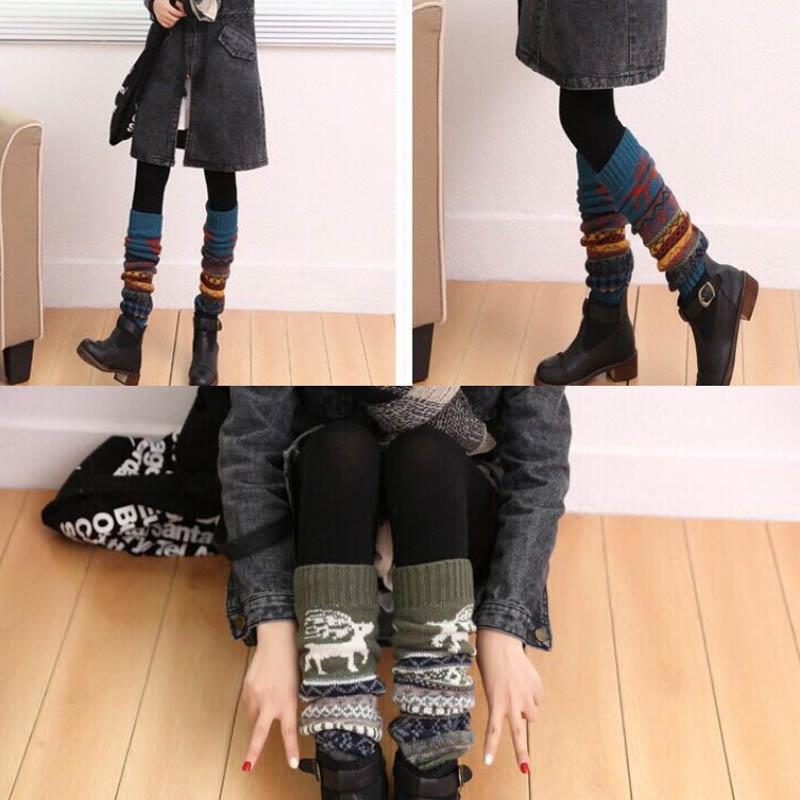 British Wind Torsion Paradise Deer Snowflake Socks Set Female Autumn and Winter Piles Bunch The Legs Wearing Stovepipe