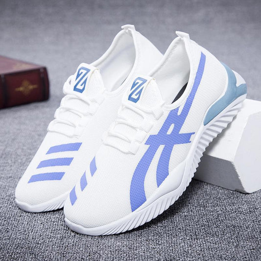 Korean Style Knitted Mesh Man's Sneakers Mesh Fly Woven Student Running Shoes Fashion Casual Sports Shoes