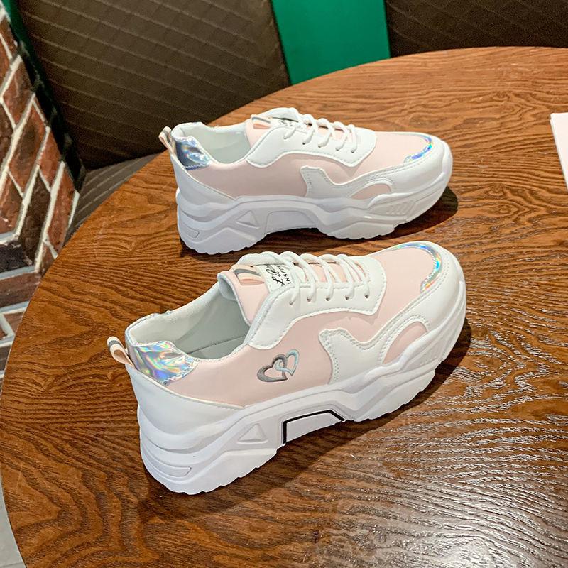 Thick-soled Heightened Comfortable Sneakers for Female Students Korean Version of All-match College Style Old Shoes