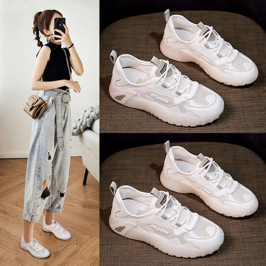 Women Sneakers Female Vulcanzied Flat Lace Up New Fashion Breathable Mesh White Shoes Woman Casual Shoes Woman