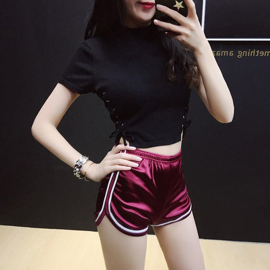 Summer Sport Shorts Women High Waist Elasticated Seamless Fitness Leggings Push Up Gym Training Gym Shorts