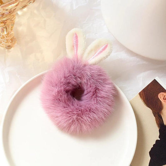3PCS Cute Hair Ball Hair Rope Imitation Rabbit Fur Hair Circle Cute Head Rope Rubber Band Adult Head Flower Girl Headdress Hair Accessory