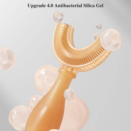 Children's Antibacterial Toothbrush U Type 2-6 Years Old/6-12 Years Old Baby Silicone Soft Bristles Brush Baby Brushing Artifact
