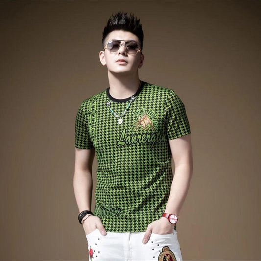 High-end Taurus Short Sleeve T-shirt Male Youth Print Half Sleeve