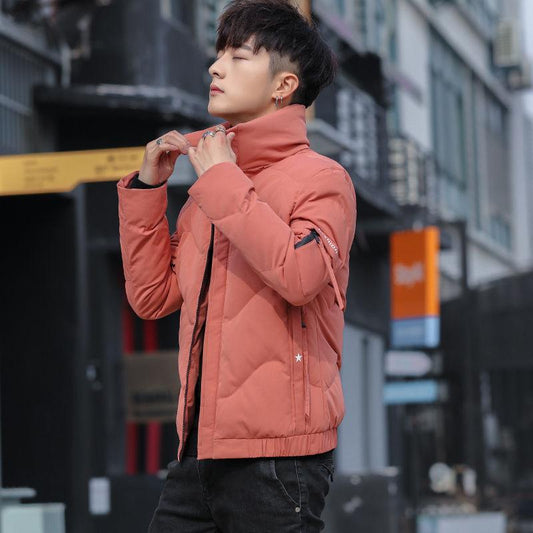 Winter Men's Thick Warm Cotton Jacket Youth Korean Style Slim Temperament Padded Jacket Tide