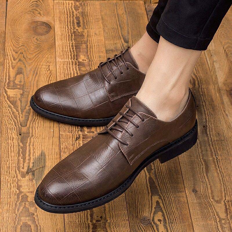 Men's Leather Shoes Spring and Autumn Breathable Casual Shoes Work Men's Shoes