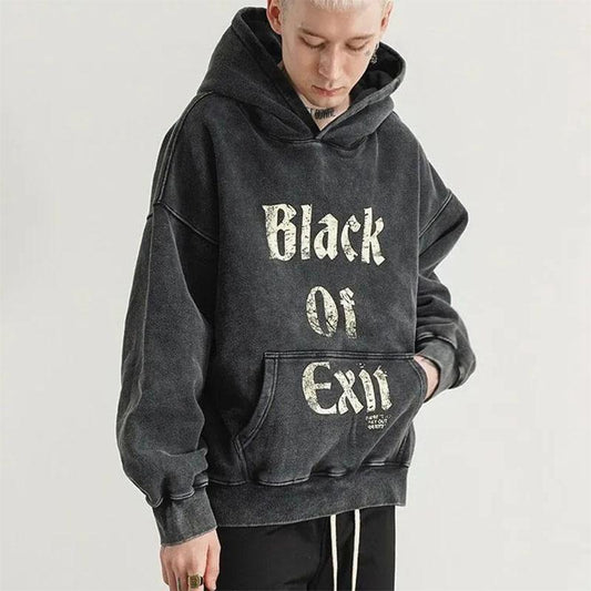 High Street Old Retro Hoodie Men and Women Original Heavy Industry Vintage Casual Washed Couple Sweater Loose Big Pocket Pullover Sweater