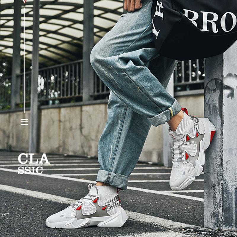 Original Retro Basketball Shoes for Men Air Shock Outdoor Trainers Light Sneakers Young Teenagers High Boots Basket