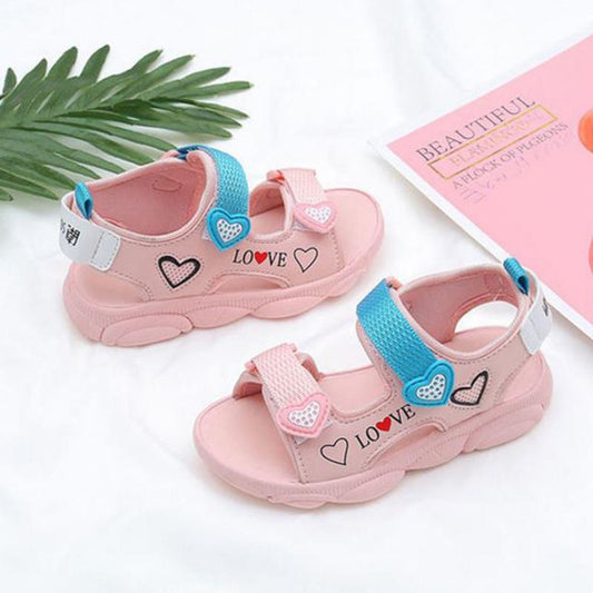 Girls' Sandals Summer Big Children's Fashion Princesses Little Girls Soft Bottom Non-slip, Open Toe Lightweight Breathable Children's Beach Sandals