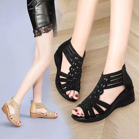 INS Leisure Women Wedges Heeled Women Shoes Summer Sandals Party Platform High Heels Shoes Woman Fashion Fish Mouth Pumps Sexy Hollow Out Shoes