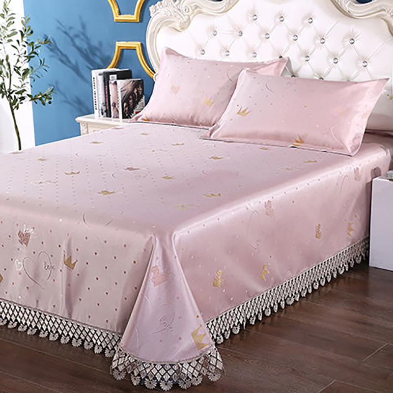 Summer Skin-friendly Ice Silk Mat Washed Folding Mat Sheet High-end Jacquard Double Lace Soft Mat