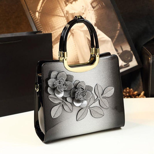 Ladies Bags Fashion Middle Aged Mom Leather Handbags Shoulder Crossbody Shopping Bags