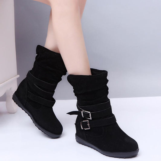 Women Boots Plus Size 35-43 Warm Cotton Winter Shoes Womans Western Boots Punk Fashion Designer Snow Boots