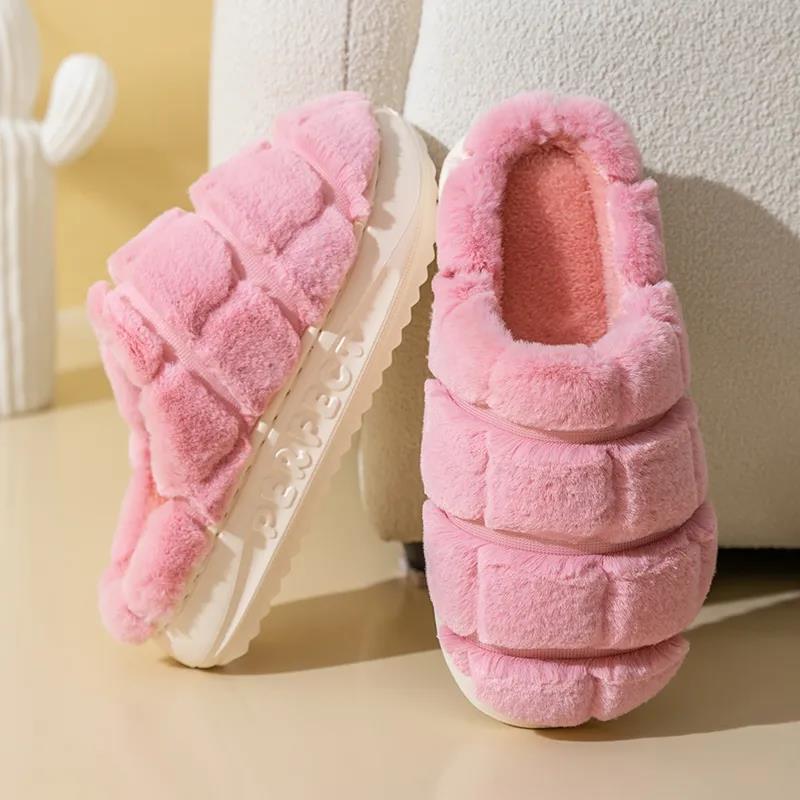 Women's Fall and Winter Cotton Slippers Indoor Bedroom Warm Shoes Anti-skid Thick Bottom Flat Slippers