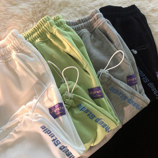 WTEMPO Drawstring Sports Shorts Women's Casual Pants Student Elastic Waist Convenient Big Pocket Gym Stadium Playground