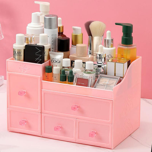 Desktop Cosmetic Storage Box Plastic Storage Rack Drawer Makeup Box Transparent Finishing Box Dressing Table Rack