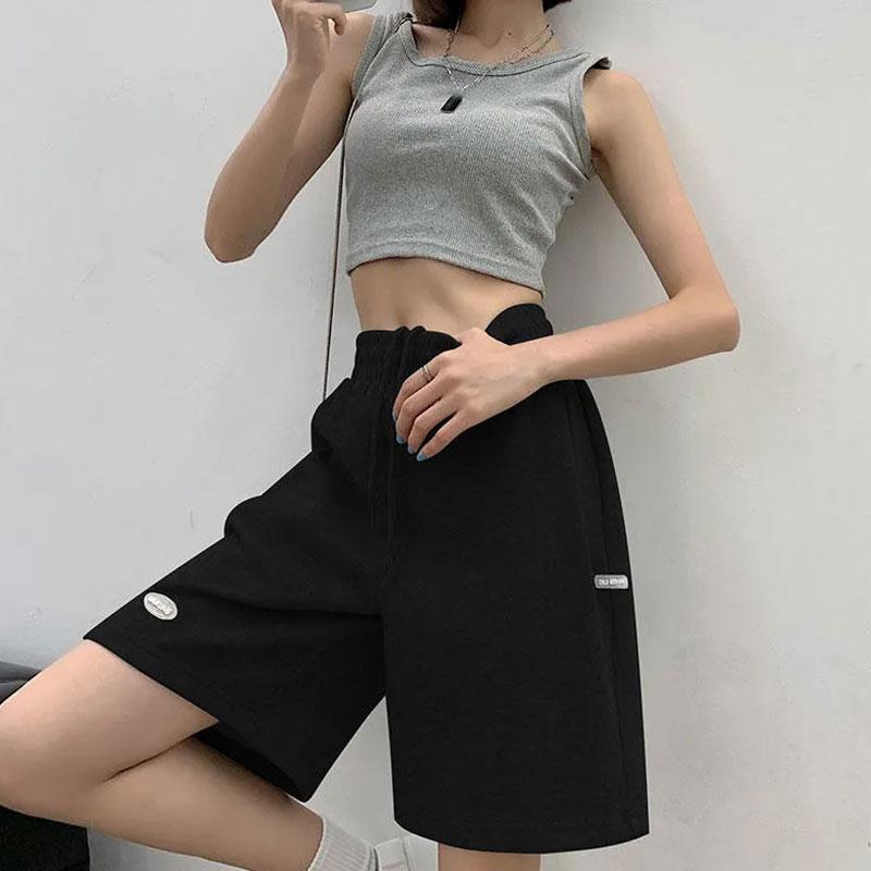 Women's Summer Sports Shorts High Waist Wide Leg Casual Pants Girls Loose Pants Athletic Fitness Jogging Pants