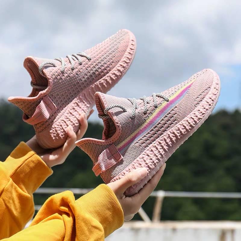 Spring and Summer Chameleon Coconut Shoes Women's Sports Breathable Ins Breath White Running Shoes