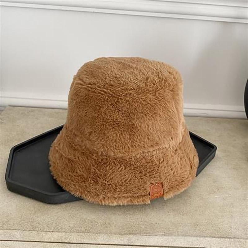 Winter Plush Basin Hat Fashion All-match Zebra Pattern Hat Thickened Warm Furry Hat